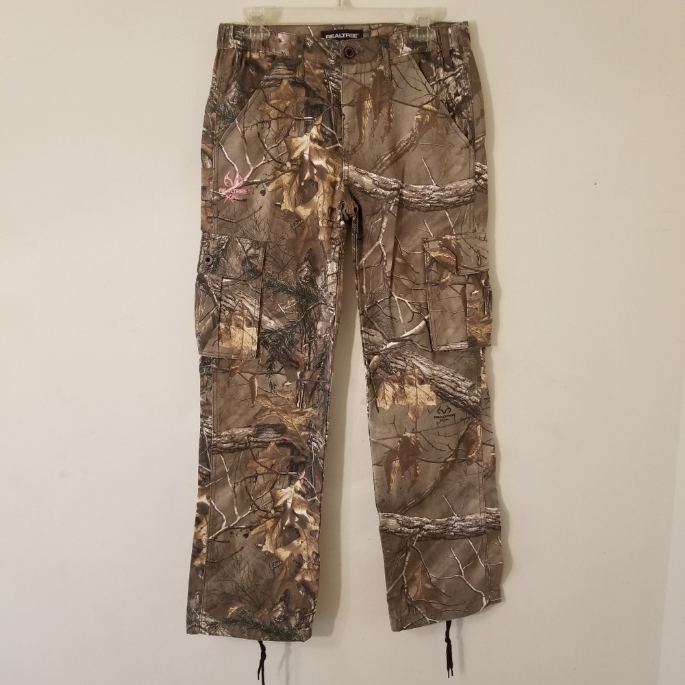 Realtree Camo Cargo Pants with Pink Accent